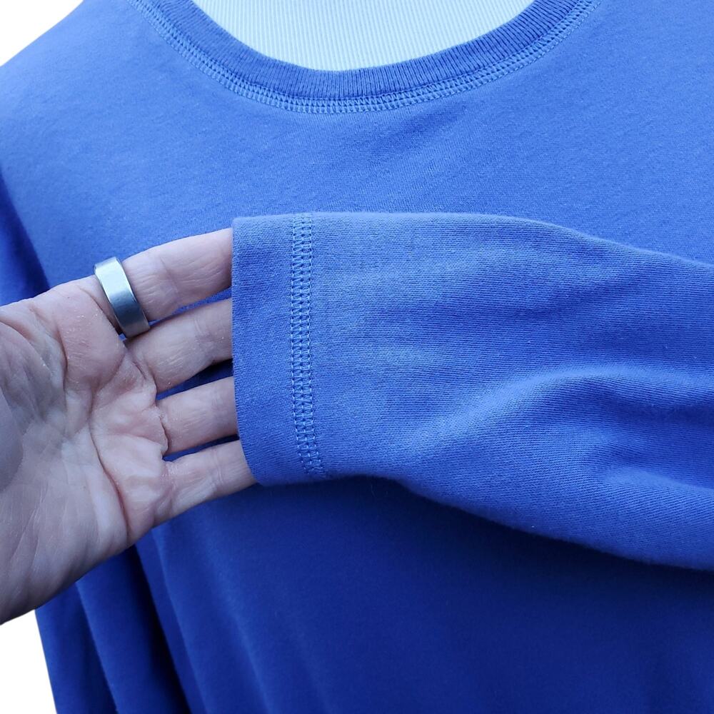 Vintage LL Bean Periwinkle Blue Purple Cotton Dress Soft Cottage Granola Cabin M - Picture 5 of 16